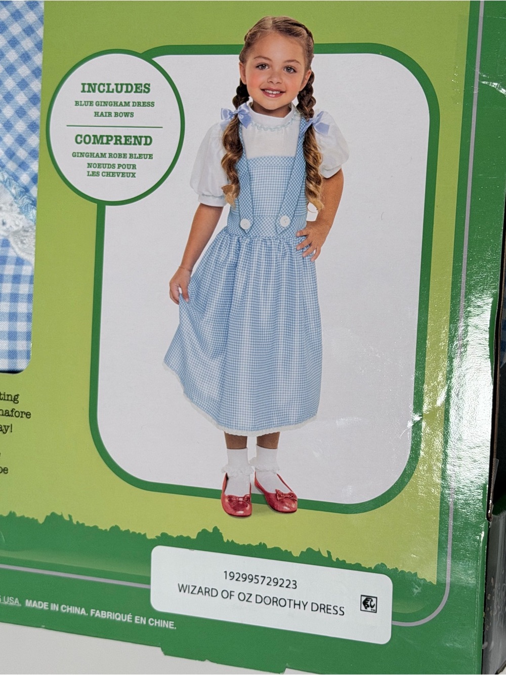 Jakks The Wizard of Oz Dorothy Blue Gingham Kids Costume Dress 3+ NWT - Picture 8 of 11